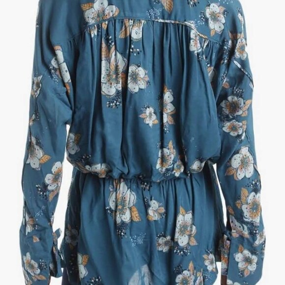 Free People Tuscan Dreams Tunic Top Turquoise Pink White Medium πΈ - Picture 15 of 16